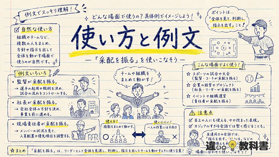 采配を振るの意味を例文で理解する