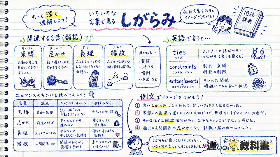しがらみの意味を深める類語・英語・例文