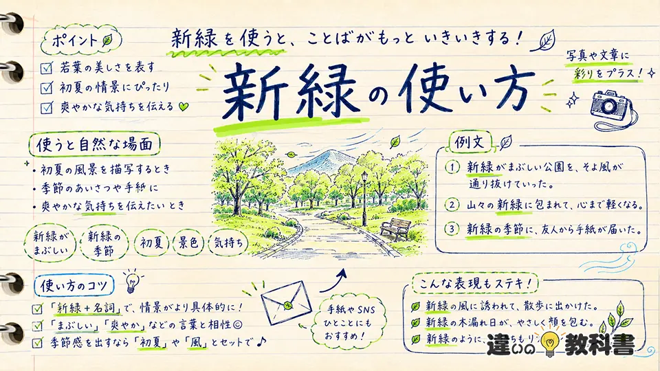 新緑の意味を踏まえた使い方と例文