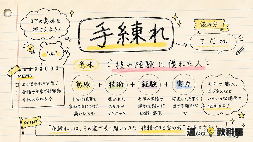 手練れの意味をまず一言でわかりやすく解説