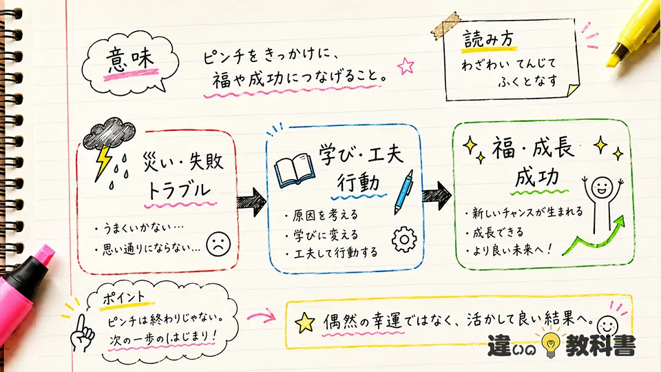 災い転じて福となすの意味をわかりやすく解説