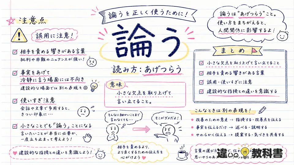 論うの意味を誤解しないための注意点とまとめ