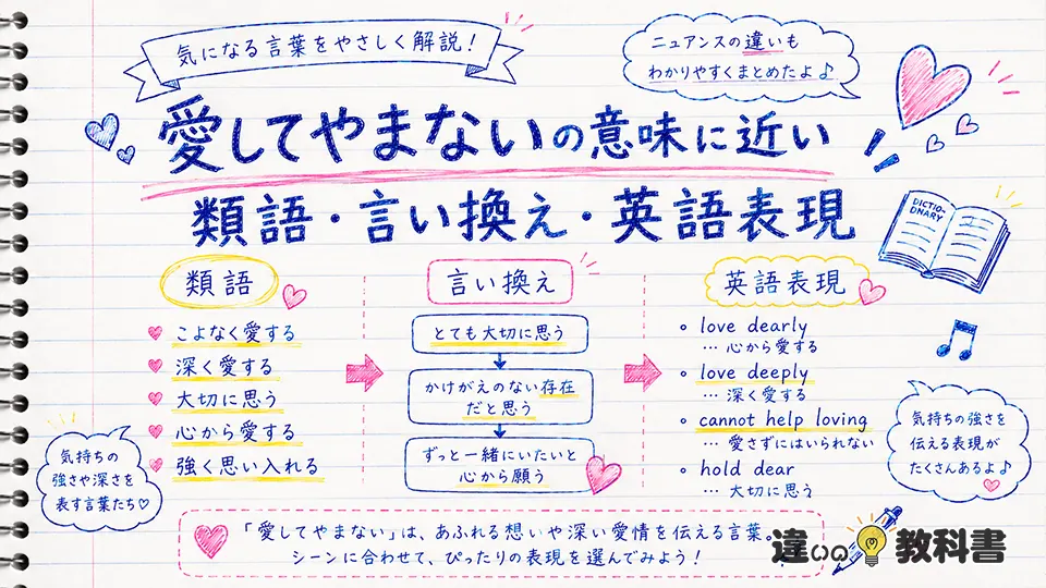 愛してやまないの意味に近い類語・言い換え・英語表現