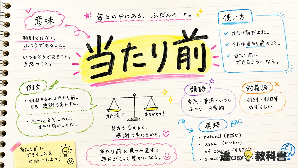 当たり前（あたりまえ）の意味や使い方【図解Note】
