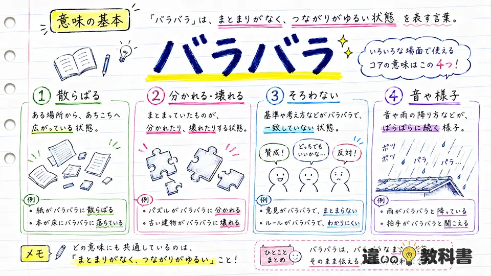 バラバラの意味とは？4つの基本を整理