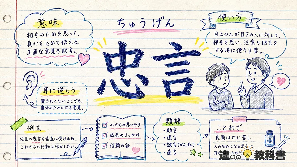 忠言（ちゅうげん）の意味や使い方【図解Note】