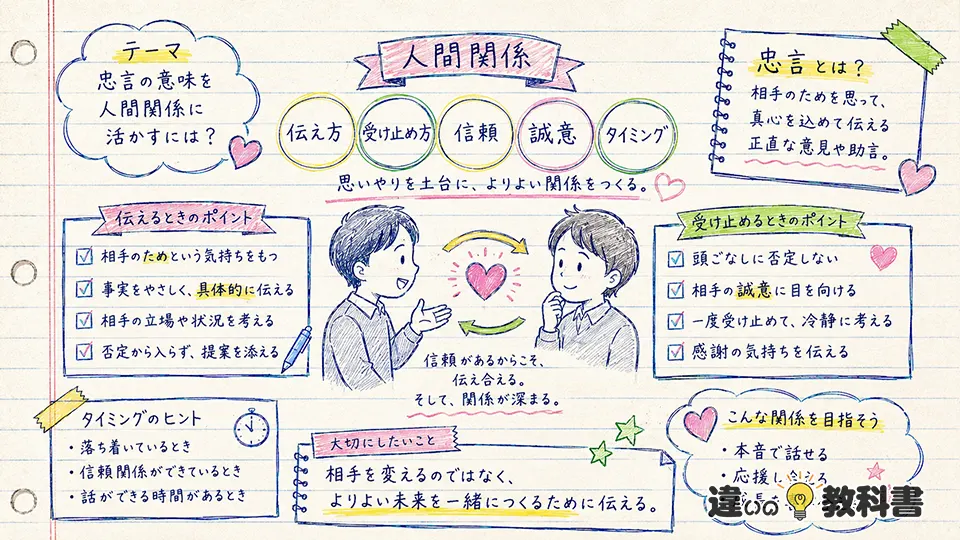 忠言の意味を人間関係に生かすためのポイント