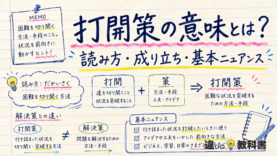 打開策の意味とは？読み方・成り立ち・基本ニュアンス