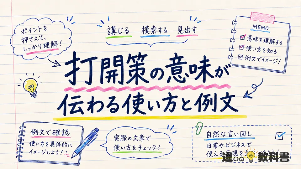 打開策の意味が伝わる使い方と例文