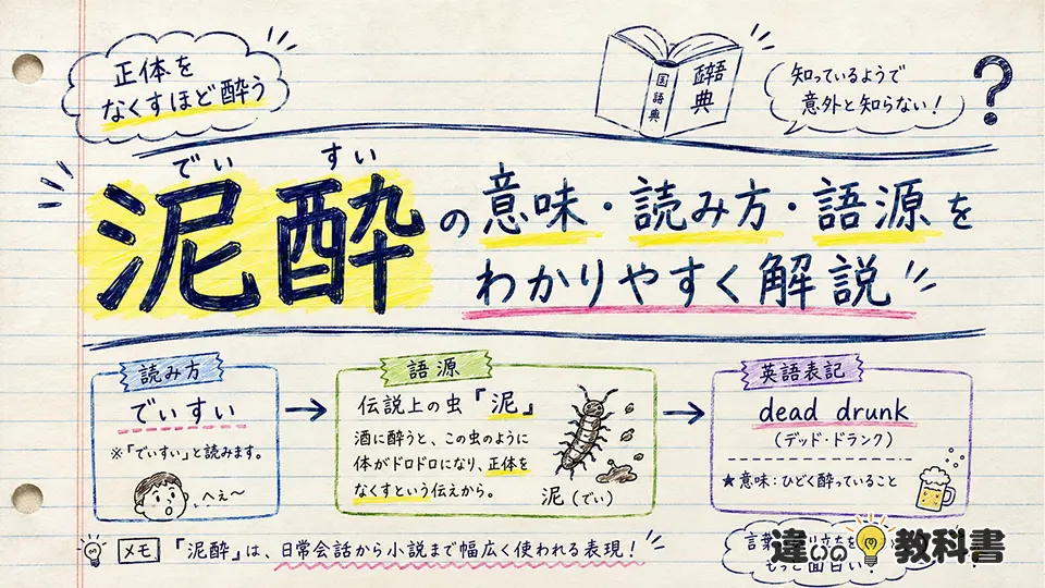 泥酔の意味・読み方・語源をわかりやすく解説