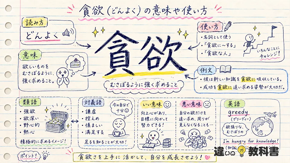 貪欲（どんよく）の意味や使い方【図解Note】