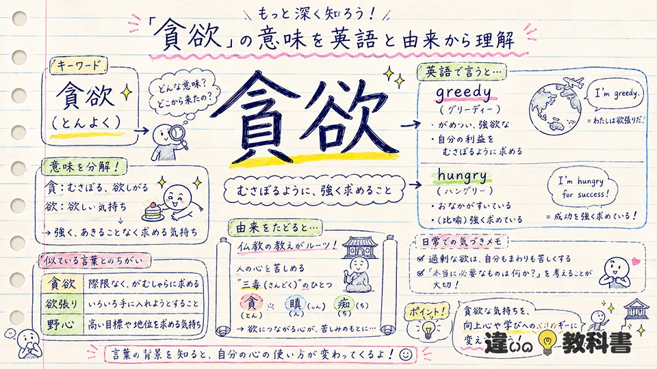 貪欲の意味を英語と由来から深く理解する