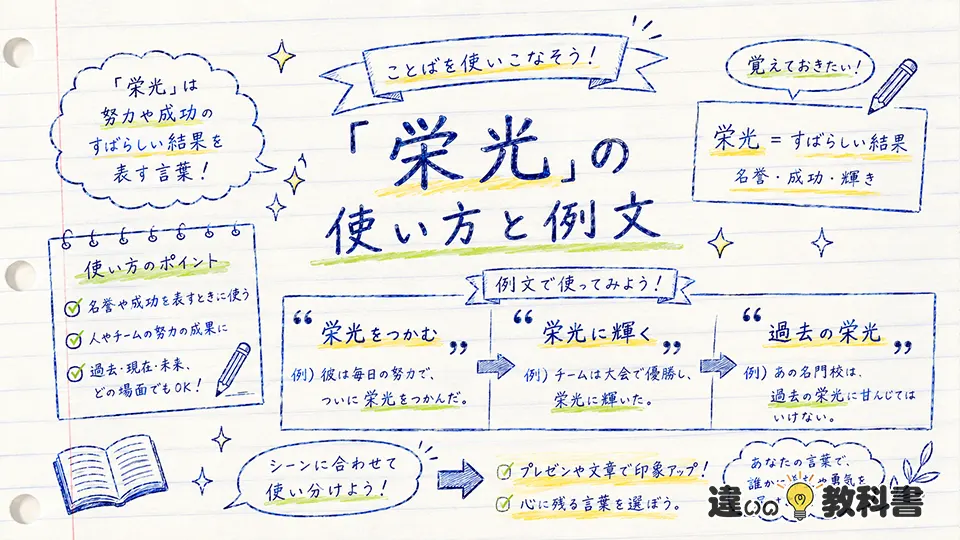 栄光の意味が伝わる使い方と例文