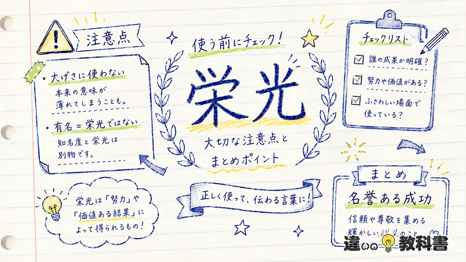 栄光の意味を間違えないための注意点とまとめ