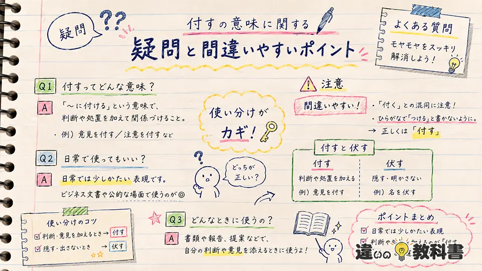 付すの意味に関する疑問と間違いやすいポイント