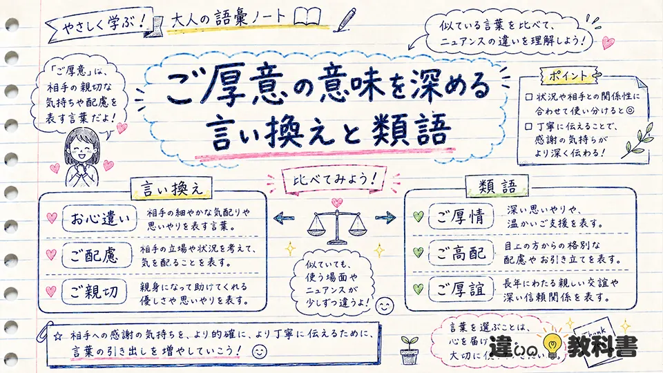 ご厚意の意味を深める言い換えと類語