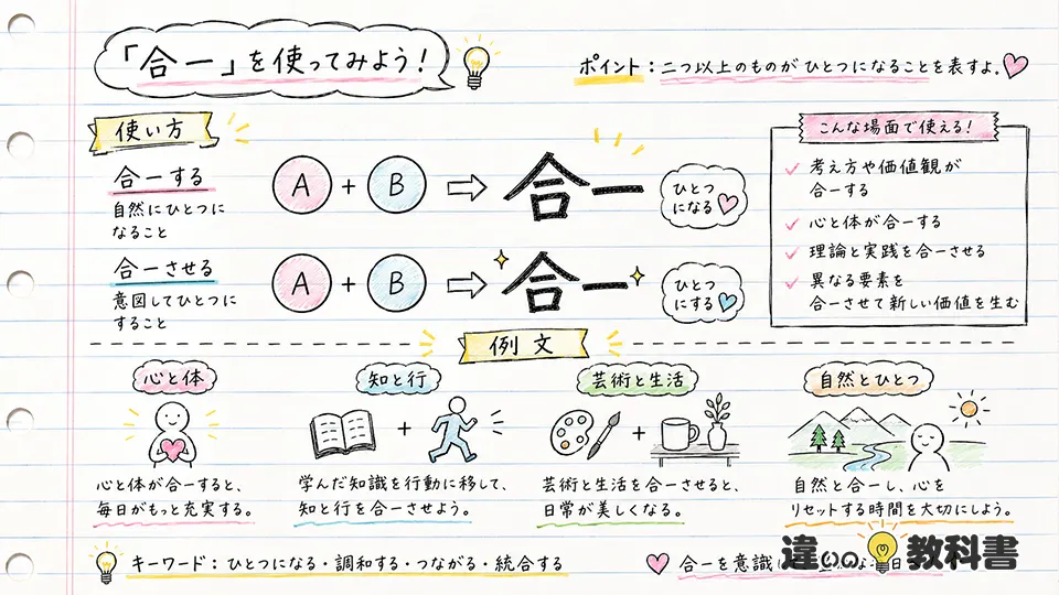 合一の意味が伝わる使い方と例文