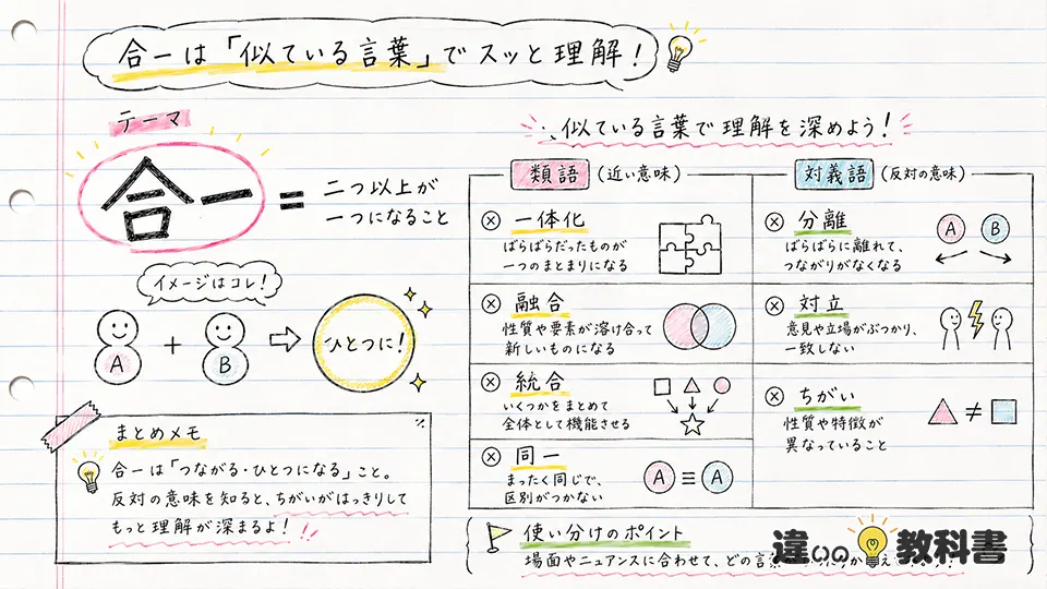 合一の意味を類語・対義語との違いから理解する