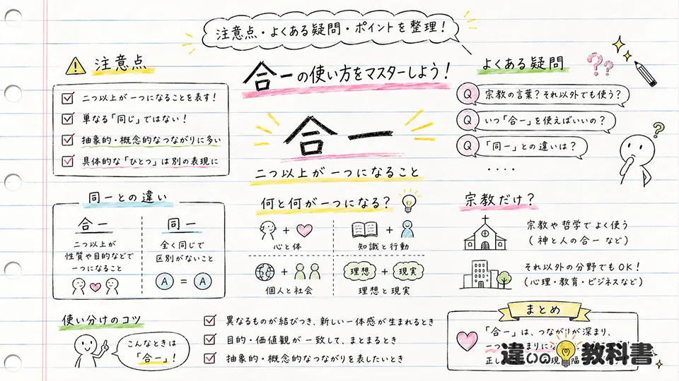 合一の意味を正しく使うための注意点とよくある疑問