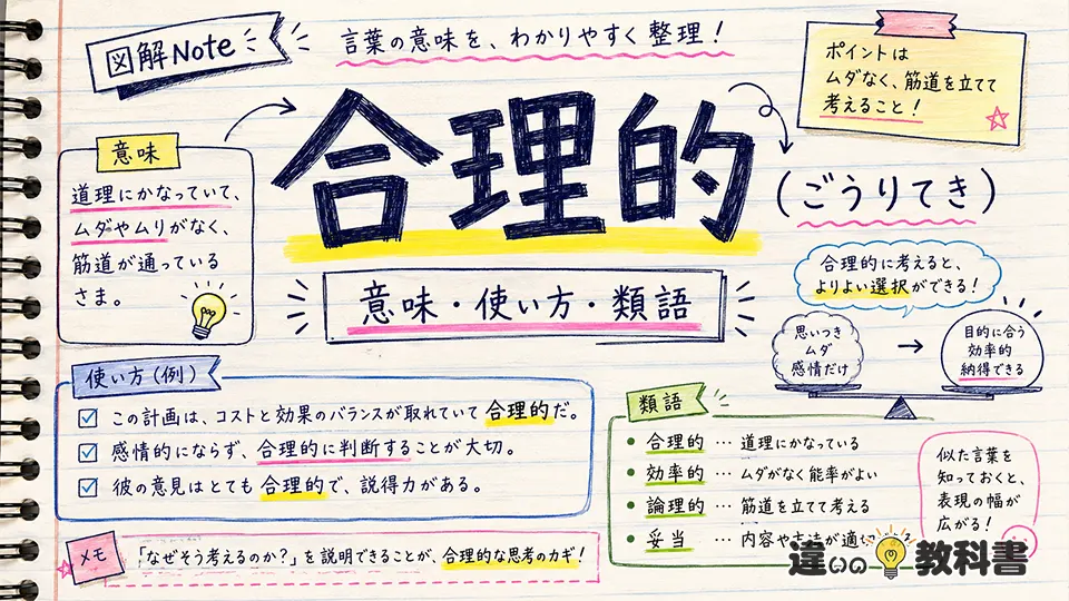 合理的(ごうりてき)の意味や使い方【図解Note】