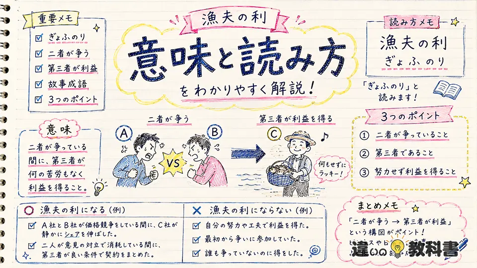 漁夫の利の意味と読み方をわかりやすく解説