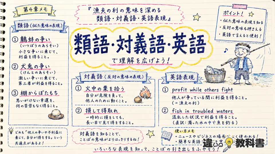漁夫の利の意味を深める類語・対義語・英語表現