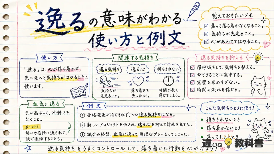 逸るの意味がわかる使い方と例文