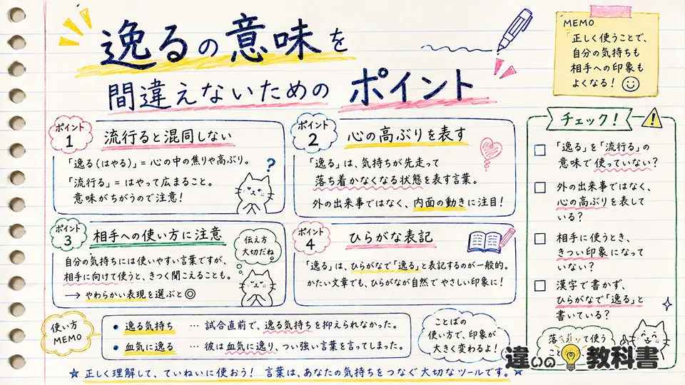 逸るの意味を間違えないためのポイント