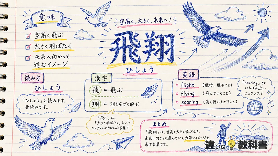 飛翔の意味とは？読み方・漢字・英語表現をわかりやすく解説
