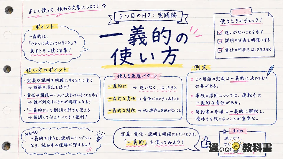 一義的の意味が伝わる使い方と例文