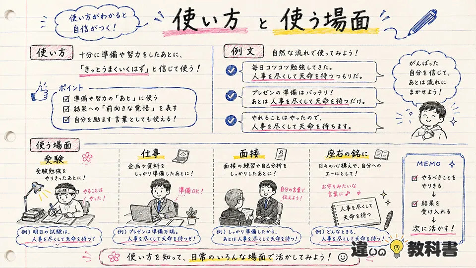 人事を尽くして天命を待つの意味に合う使い方・例文