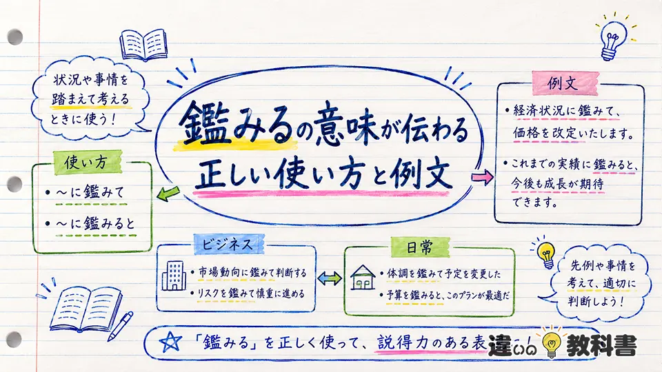 鑑みるの意味が伝わる正しい使い方と例文