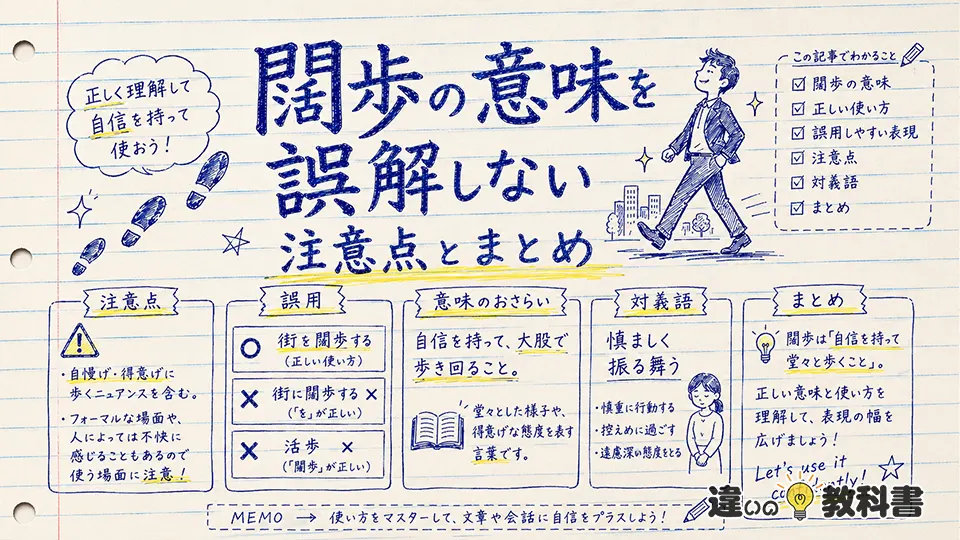 闊歩の意味を誤解しない注意点とまとめ