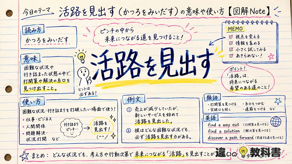 活路を見出す（かつろをみいだす）の意味や使い方【図解Note】