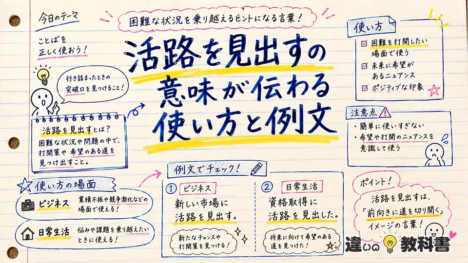 活路を見出すの意味をわかりやすく解説
