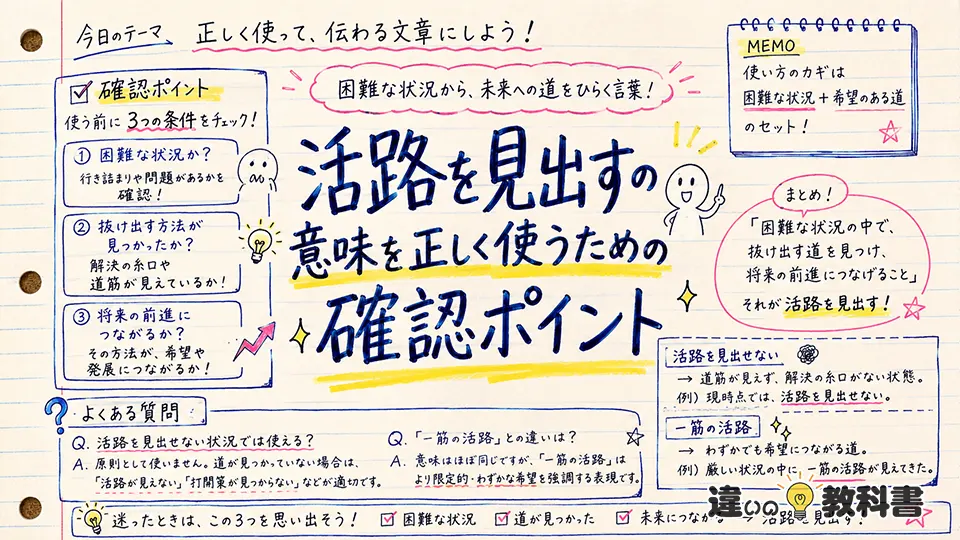 活路を見出すの意味を正しく使うための確認ポイント