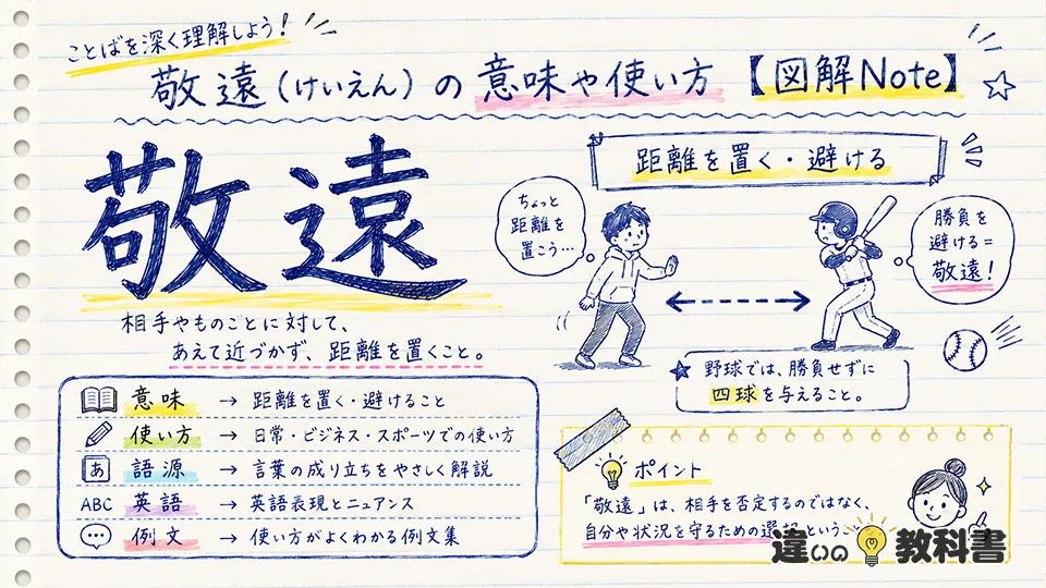 敬遠（けいえん）の意味や使い方【図解Note】