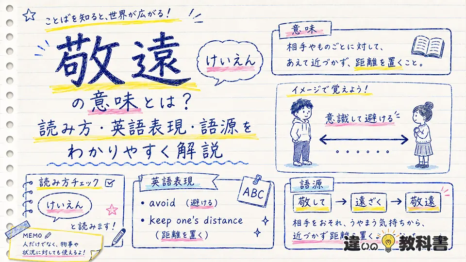 敬遠の意味とは？読み方・英語表現・語源をわかりやすく解説