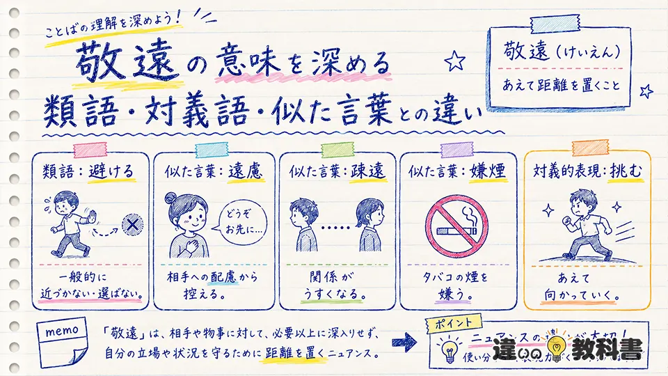 敬遠の意味を深める類語・対義語・似た言葉との違い