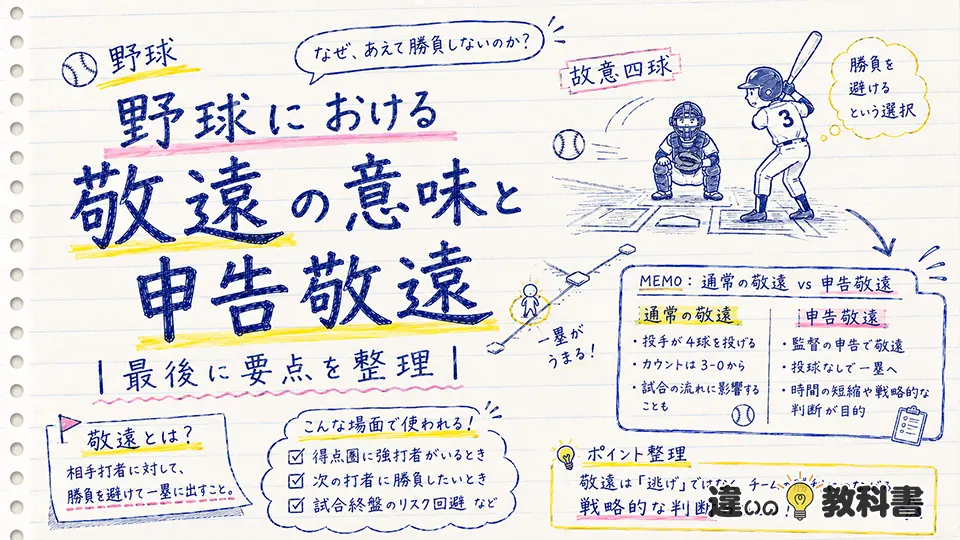 野球における敬遠の意味と申告敬遠｜最後に要点を整理