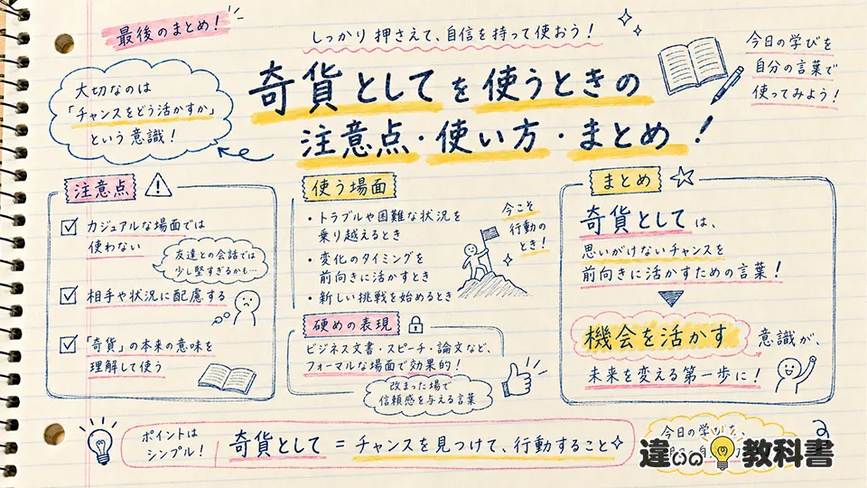 奇貨としての意味を正しく使うための注意点とまとめ