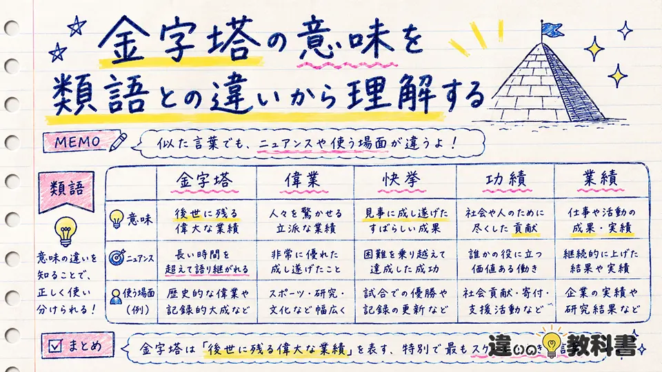 金字塔の意味を類語との違いから理解する