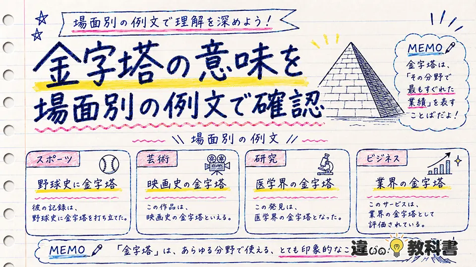 金字塔の意味を場面別の例文で確認