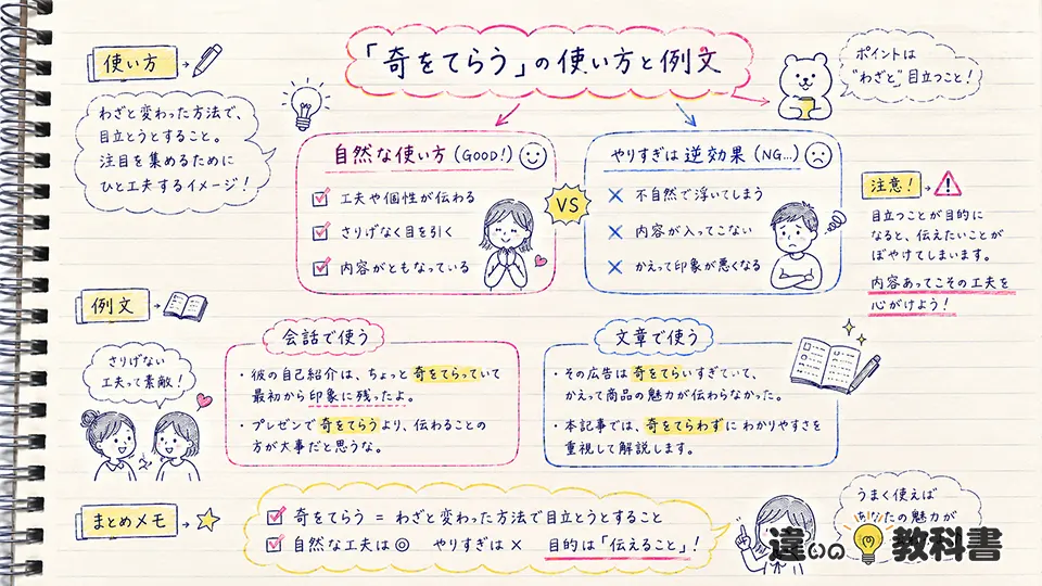 奇をてらうの意味が伝わる使い方と例文