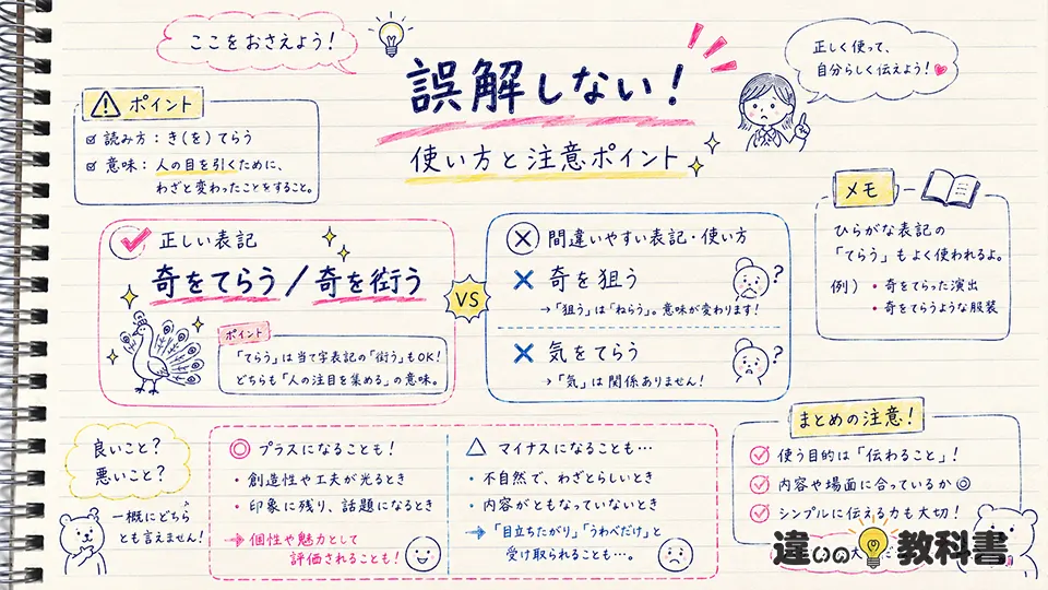 奇をてらうの意味を誤解しないためのポイント