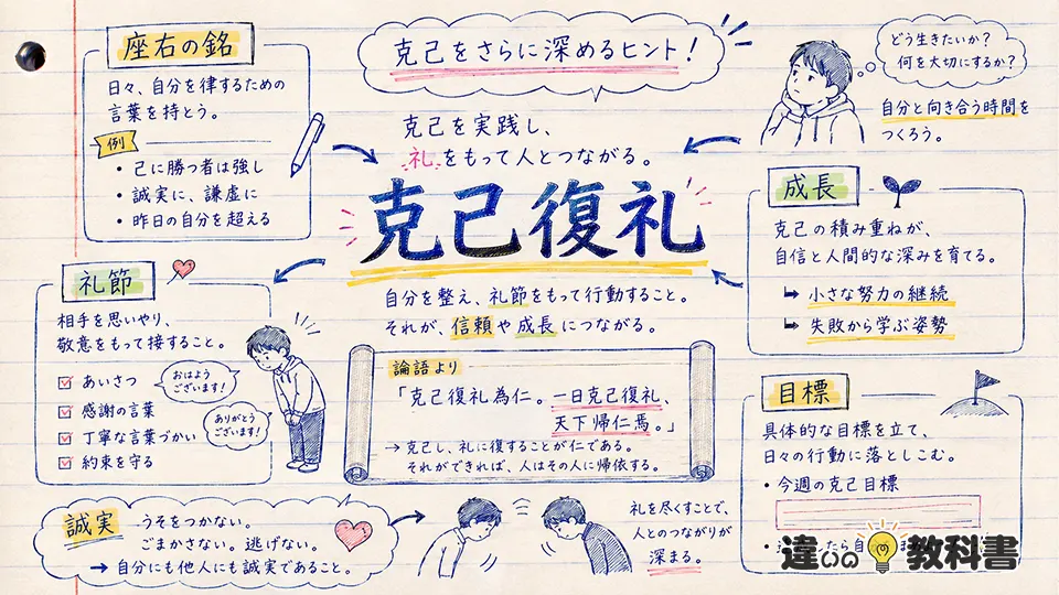 克己の意味を座右の銘や克己復礼で深める