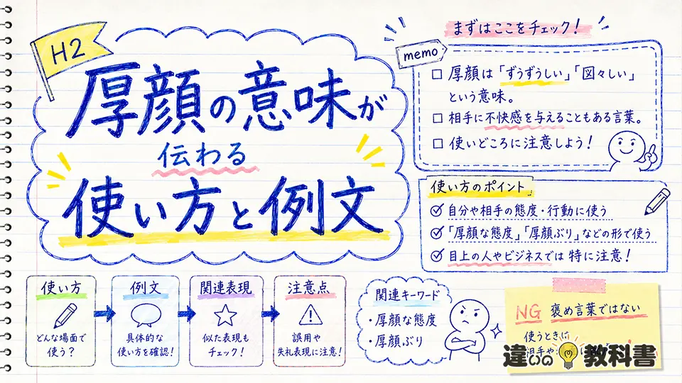 厚顔の意味が伝わる使い方と例文