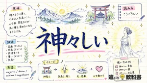 神々しい（こうごうしい）の意味や使い方【図解Note】