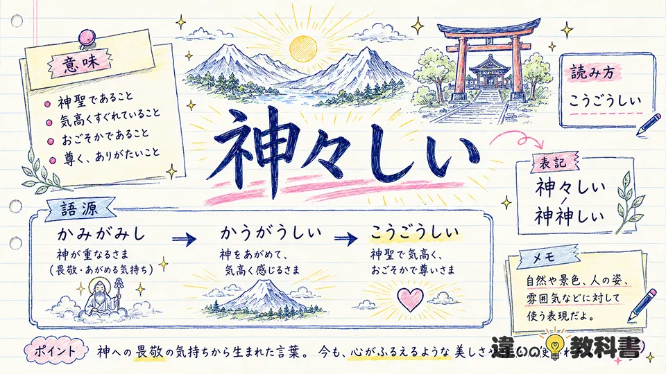 神々しいの意味とは？読み方・表記・語源を解説
