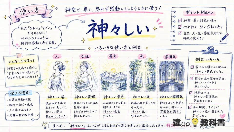 神々しいの意味が伝わる使い方と例文